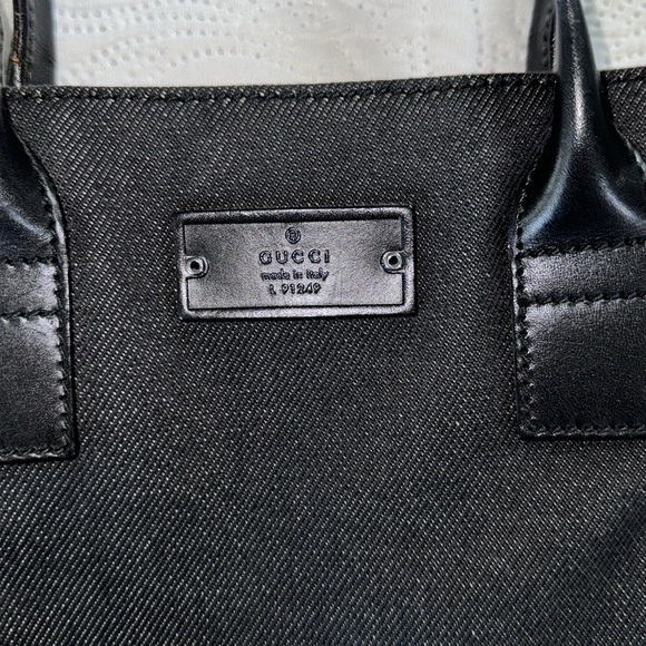 LOW START Gucci black denim tote bag - Picture 4 of 11